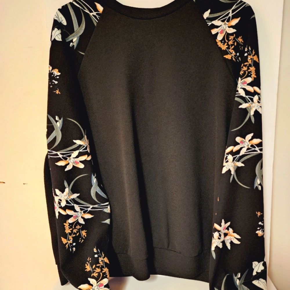 Shein black shirt with flowers